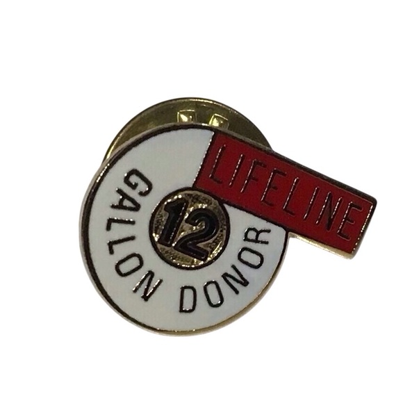Pin Lifeline 12 Gallon Donor Enamel White Red Tac Brooch Lapel Hat Bag Jewelry - Picture 2 of 8